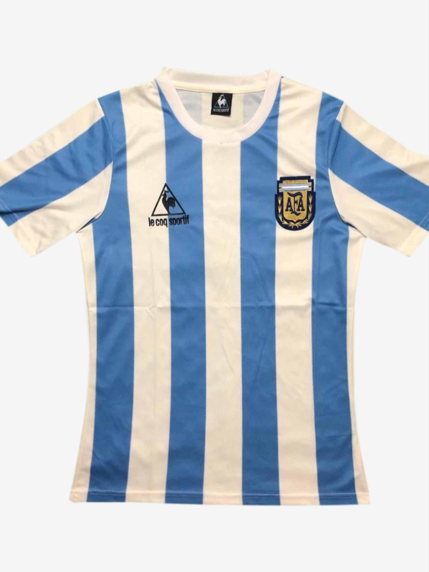 Argentina Home 1986 Worldcup Hand Of God Retro Kit 
