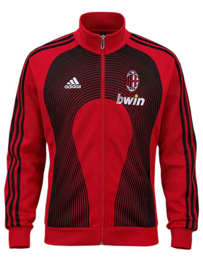 AC Milan Red Retro Windbreaker Jacket 2006 Season In