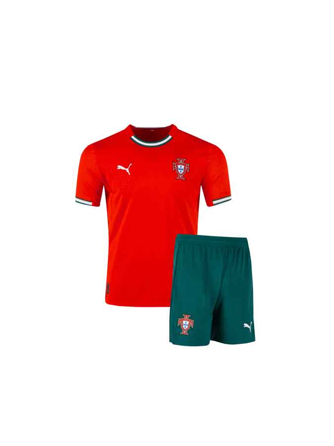 Kids Portugal Home Jersey And Shorts 2025 Season In