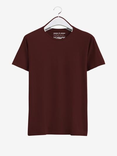 Maroon Half Sleeve Round Neck Cotton T Shirt
