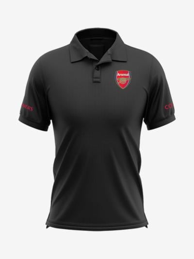 Arsenal-Crest-Black-Polo-T-Shirt-Front
