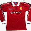 Manchester United Home Long Sleeves Champions League Retro Jersey 98-99 Season