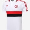 Manchester United Polo Jersey Solid White With Strips