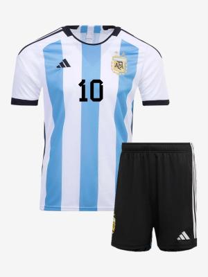 Argentina Home 3 Star 2022 World Cup Lionel Messi Jersey And Shorts