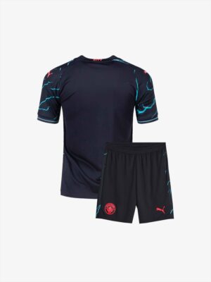 Kids-Manchester-City-Third-Jersey-And-Shorts-23-24-Season-Back