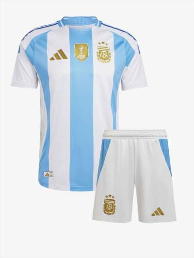 Argentina Home 2024 Copa America Jersey And Shorts