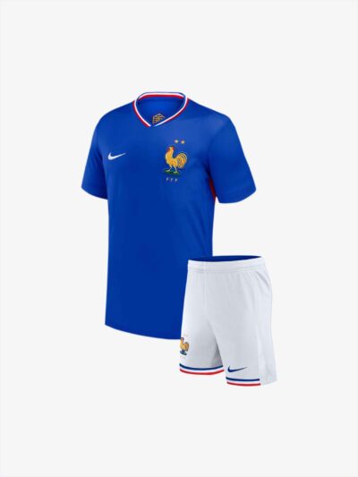 Kids-France-Home-Jersey-And-Shorts-24-25-Season