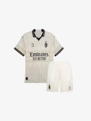 Kids-AC-Milan-X-Pleasures-Jersey-And-Shorts-Light-23-24-Season