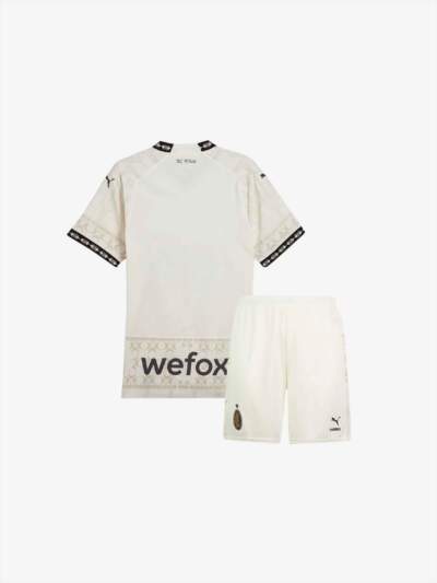 Kids-AC-Milan-X-Pleasures-Jersey-And-Shorts-Light-23-24-Season-Back