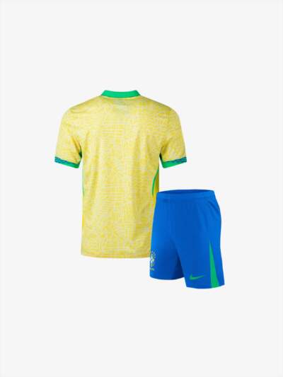 Kids-Brazil-Home-Jersey-And-Shorts-24-25-Season-Back