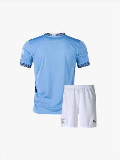 Kids-Manchester-City-Home-Jersey-And-Shorts-24-25-Season-Back