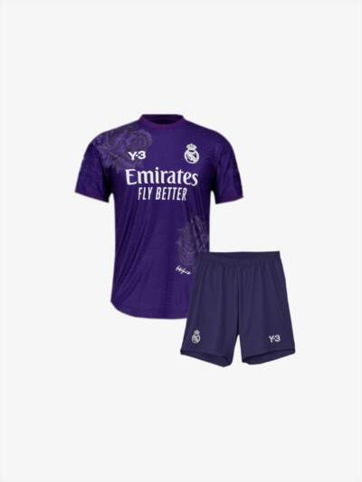 Kids-Real-Madrid-Y3-Jersey-And-Shorts-Special-Edition-23-24-Season