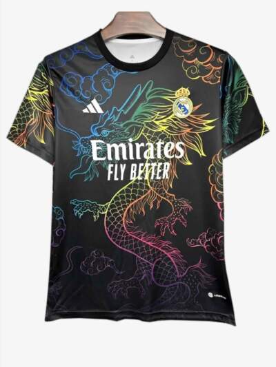 Real-Madrid-Black-Multicolor-Dragon-Jersey-Special-Edtion-24-25-Season