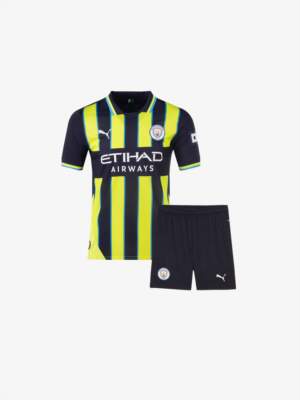 Kids-Manchester-City-Away-Jersey-And-Shorts-24-25-Season