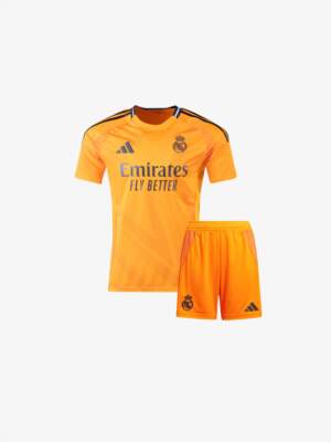 Kids-Real-Madrid-Away-Jersey-And-Shorts-24-25-Season