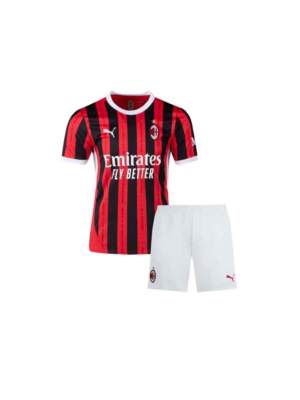 Kids-AC-Milan-Home-Jersey-And-Shorts-24-25-Season