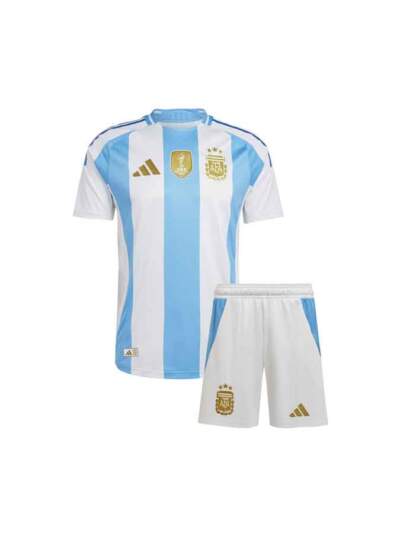 Kids-Argentina-Home-Jersey-And-Shorts-24-25-Season