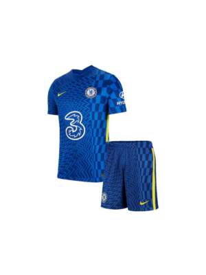 Kids-Chelsea-Home-Football-Jersey-And-Shorts-21-22-Season