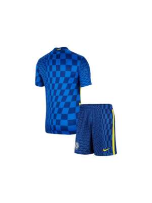 Kids-Chelsea-Home-Football-Jersey-And-Shorts-21-22-Season-Back