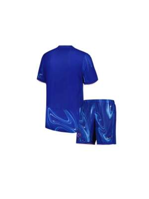Kids-Chelsea-Home-Jersey-And-Shorts-24-25-Season-Back