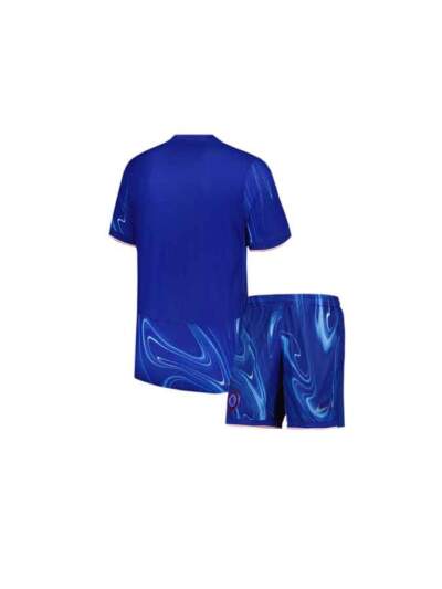 Kids-Chelsea-Home-Jersey-And-Shorts-24-25-Season-Back