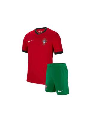 Kids-Portugal-Home-Jersey-And-Shorts-24-25-Season