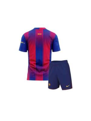 Kids-Barcelona-Home-Jersey-And-Shorts-25-26-Season-Back