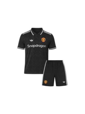Kids-Manchester-United-Black-Special-Edition-Jersey-And-Shorts-25-26-Season