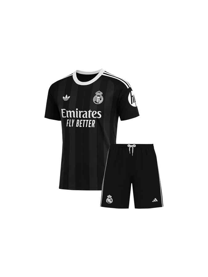Kids-Real-Madrid-Goalkeeper-Black-Jersey-With-Shorts-25-26-Season Kids-Real-Madrid-Goalkeeper-Black-Jersey-With-Shorts-25-26-Season