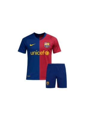Kids-Barcelona-Home-08-09-Retro-Jersey-With-Shorts