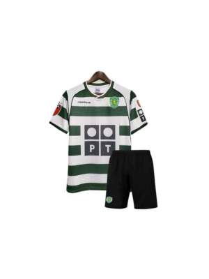 Kids-Sporting-Lisbon-Home-Retro-Jersey-With-Shorts-02-03-Season
