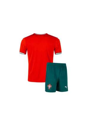 Kids-Portugal-Home-Jersey-And-Shorts-25-26-Season-Back