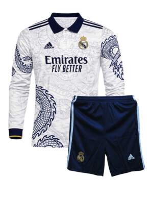 Real-Madrid-Dragon-Edition-White-Jersey-And-Shorts-23-24-Season-Long-Sleeves