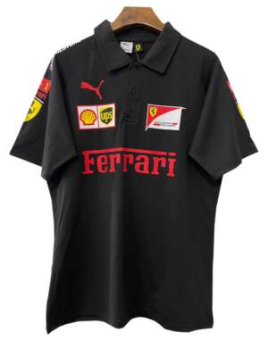 Scuderia-Ferrari-F1-2025-Black-Polo-Jersey