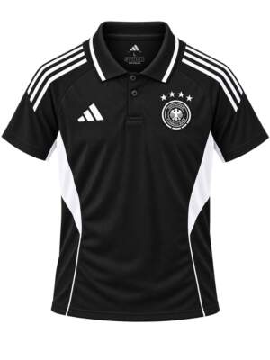 Germany Black Tiro Polo T-shirt Jersey 26-27 Season