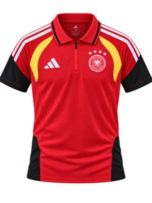 Germany Red Tiro Polo T-shirt Jersey 26-27 Season