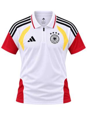 Germany White Tiro Polo T-shirt Jersey 26-27 Season